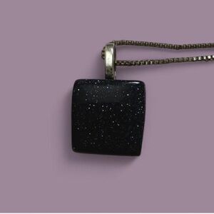 Blue Sandstone Square Pendant | Pendant Only | Crystal | Healing | OBO